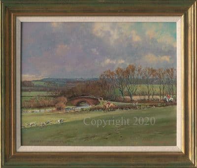 Hunting Original Painting 'The Pytchley Away from Winwick' by Robin Furness