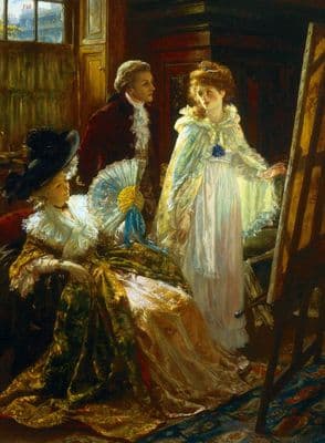 Ladies Blank Greetings Card 'Miss Angel' by Margaret Isabel Dicksee B172