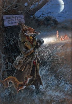 Lamping' Special Canvas Edition Humorous Fox by Mick Cawston