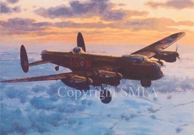 Lancaster Aviation Blank Greetings Card 'The Homecoming' by Keith Woodcock C322