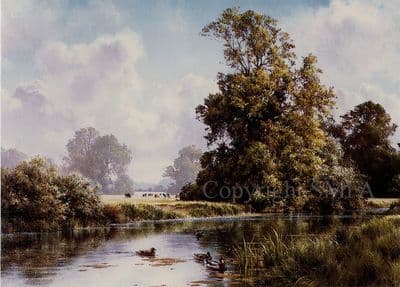 Landscape Blank Greetings Card 'Late Summer On The River' by Dennis Rothwell Bailey C22