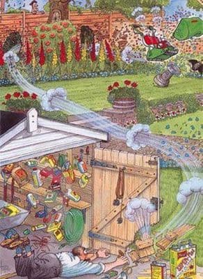 Lawn Mower Gardening Blank Greetings Card 'The Run-Away' by Christopher Hope THB027