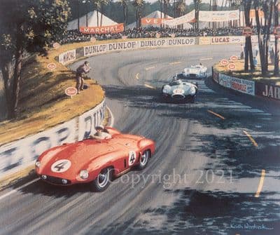 Le mans 1955 Limited Edition Print 'Ferrari Challenge' by Keith Woodcock