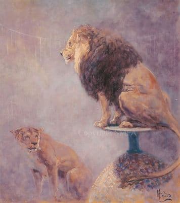 Lion Circus Animal Performance Limited Edition Print 