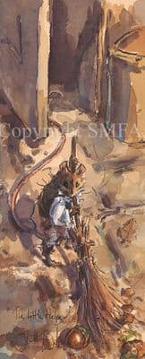 Little Helper' Original Humorous Mouse Watercolour Painting