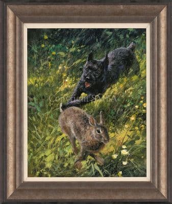 Lot 13.  Rabbiting Patterdale Original Painting by Mick Cawston