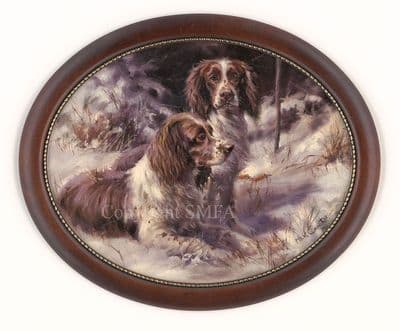 Lot 25. 'Springers in The Snow' Original Painting by Mick Cawston