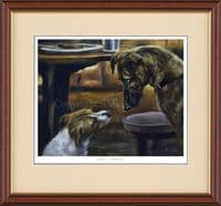 Lurcher and Terrier Open Edition Print 'Go On, I Dare You 'by Mick Cawston