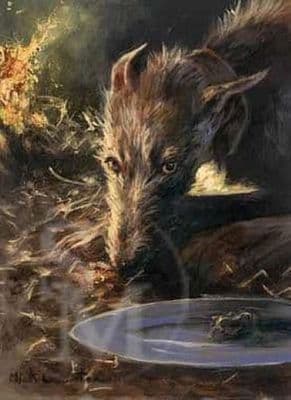 Lurcher Dog Blank Greetings Card  