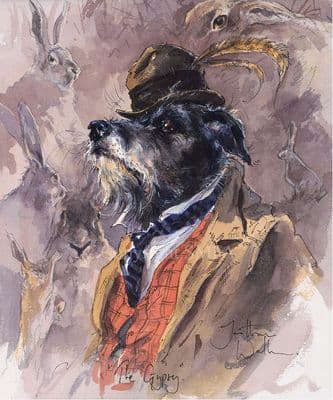 Lurcher Humorous Limited Edition Print 'The Gypsy' by Jonathan Walker