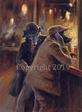 Lurcher Humorous Limited Edition Print 'The Pick Pocket' by Mick Cawston