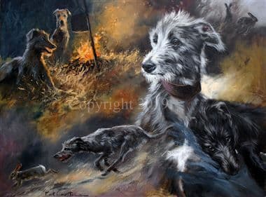 Lurcher Limited Edition Print 'My New Friend' by Mick Cawston