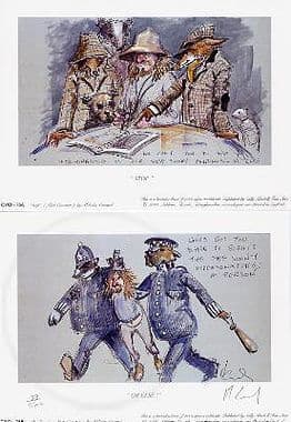 Mick Cawston Funny Limited Edition Print 'Stop or Else' by Malcolm Coward