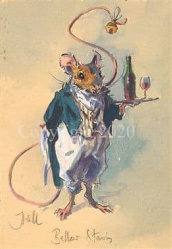 Mouse Humorous Blank Greetings Card 'Below Stairs' by Jonathan Walker C618