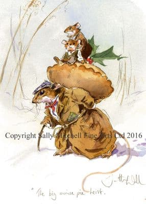 Mouse Humorous Christmas Cards 'The Big Mince Pie Heist' by Jonathan Walker C363X