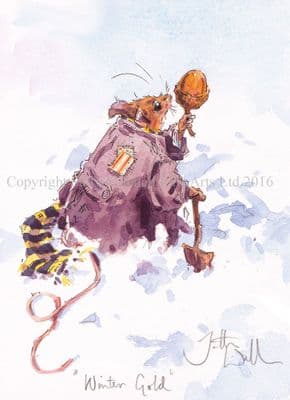 Mouse Humorous Christmas Cards 'Winter Gold' by Jonathan Walker C422X