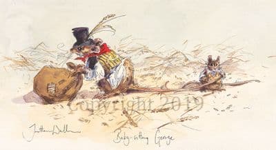 Mouse Humorous Limited Edition Print 'Babysitting George' by Jonathan Walker