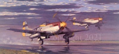 Mustang P51D Aviation Limited Edition Print 'Escort Service'  by Keith Woodcock