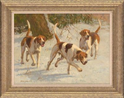 No. 34 'Snow Scent' Original Foxhound Painting by Federick J Haycock