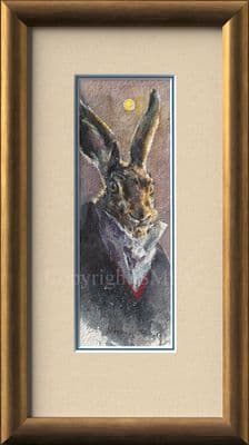 No. 36 'Moon Gaze' Original Humorous Hare Painting by Jonathan Walker