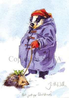 Not Just For Christmas' Funny Badger Christmas Card C307x by Jonathan Walker