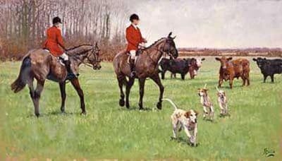 Original Hunting Oil on Canvas Painting 'The Antis' by Malcolm Coward