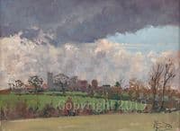 Original Oil Sketch 'Askham, North Notts' by Malcolm Coward
