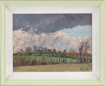 Original Oil Sketch 'Askham, North Notts' by Malcolm Coward