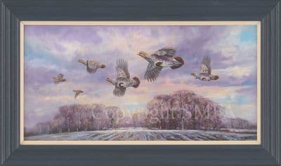 Partridge Limited Edition Canvas Print 'Near Covey' by John Trickett