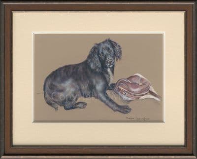 Ready to Go' Original Cocker Spaniel Pastel by Debbie Gillingham