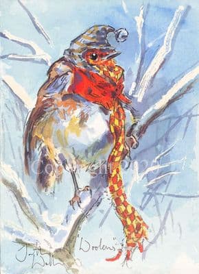 Robin Humorous Pack of 10 Christmas Cards 'Winter Woollens' by Jonathan Walker C623X