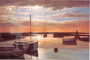 Sailing Boat Limited Edition Print 'Incoming Tide Brancaster, Norfolk' by John Trickett