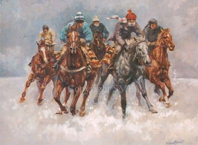Sheer Grit' Horse Racing Print by Margaret Barret