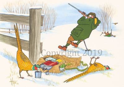 Shooting Funny Christmas Cards 'A Better Way To Go' by Christopher Hope C588X