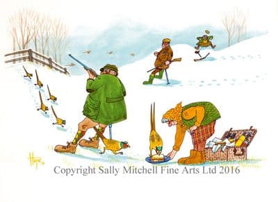 Shooting Funny Christmas Cards 'The Shoot Lunch' by Christopher Hope C389X