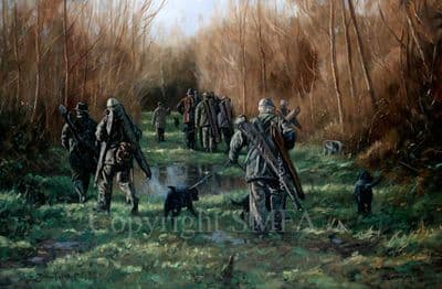 Shooting Limited Edition Print 'Between Drives' by John Trickett