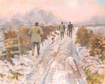 Shooting Original Painting 'Lowering Winter Sun' by Colin Allbrook