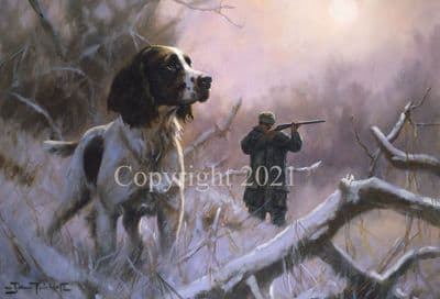 Shooting Pack of 10 Christmas Cards 'Concentration' by John Trickett C644X