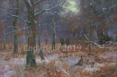 Shooting Pheasant Original Oil Painting 'See You Again' by John Trickett
