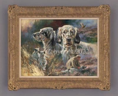 SOLD 'English Setters' Original Oil Painting by Mick Cawston