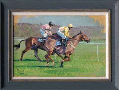 SOLD Last Lap' Kelso Original Racing Scene by Malcolm Coward