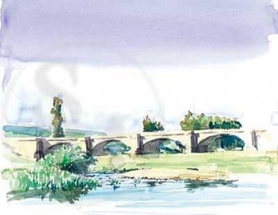 SOLD Original Watercolour 'Cordoba Bridge' by Malcolm Coward