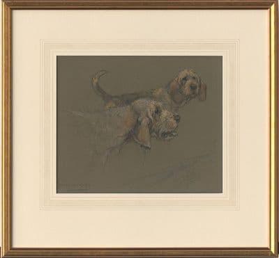 SOLD 'Otterhounds' Original Pencil Drawing by George Vernon Stokes