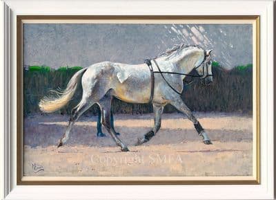 SOLD 'Spanish Schooling'   Original Equestrian Painting by Malcolm Coward