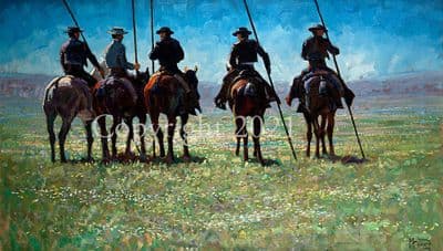 Spanish Cowboys Limited Edition Prints 'Waiting Their Turn' by Malcolm Coward
