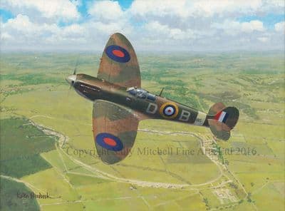 Spitfire Limited Edition Print 'Icons Bader Spitfire' by Keith Woodcock