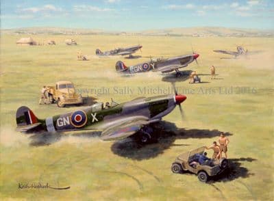 Spitfire Limited Edition Print 'Mediterranean Spitfires' by Keith Woodcock
