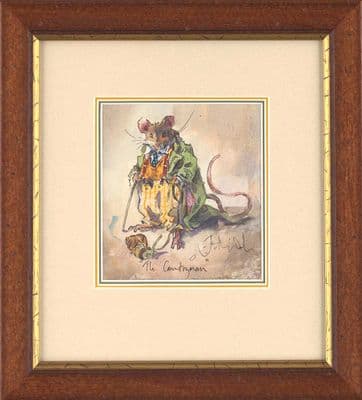 The Countryman' Original Humorous Mouse Watercolour by Jonathan Walker