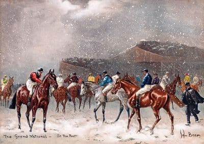 The Grand National - At The Post' Horse Racing Christmas Card C722x