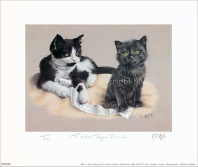 Ticker Tape Trouble' Cat Print by Rob Woods